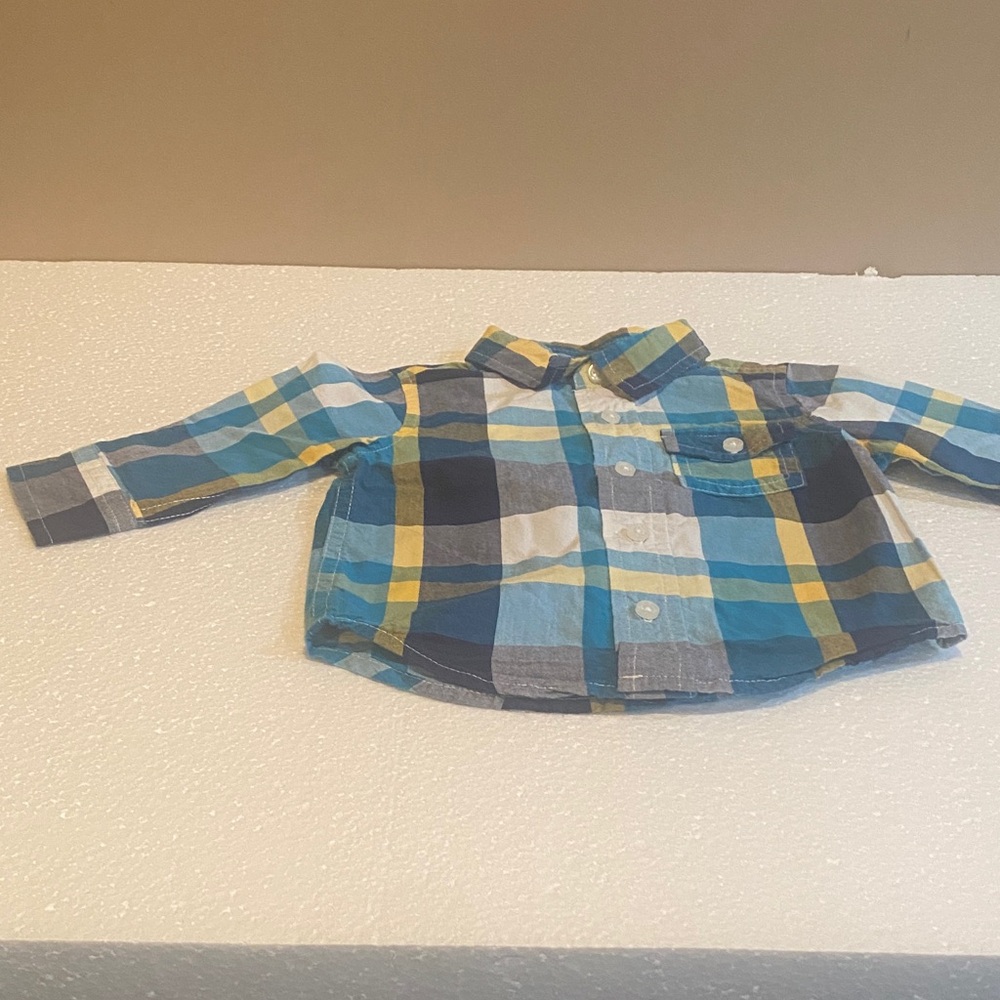 Gymboree Plaid Kids Shirt in Blue and Yellow